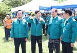 주낙영 경주시장, 이상민 행안부 장관과 토함산 산사태 땅밀림 현장 점검