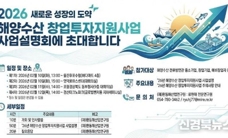 경북 해양수산 창업투자지원 ‘찾아가는 사업설명회’ 개최