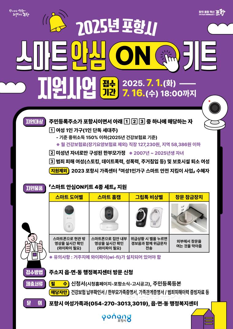 250707 포항시, 여성 1인 가구·한부모 가정에 스마트 안심ON키트 지원한다.jpg