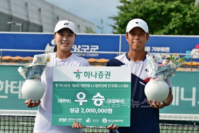 [크기변환]0710 안동시청 테니스선수단  대한테니스협회장배 혼합복식 우승 포함 전원 메달 획득 (2)-좌 오정하  우 이영석.jpg