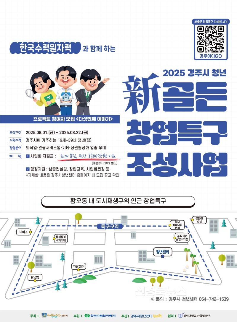 1. 2025년 경주시 청년 『新골든 창업특구 조성사업 5차년도』 참여자(팀) 모집 포스터.jpg