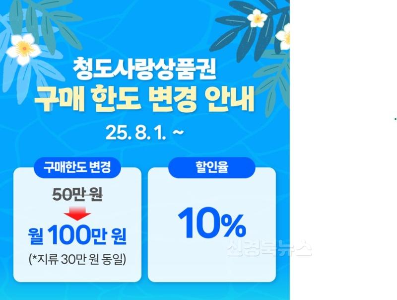 새마을경제과)청도군, 청도사랑상품권 월 구매한도 100만원으로 상향(리플릿사진).jpg