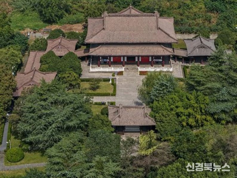 지난 13일 중국 양저우(揚州)시에 위치한 '최치원 기념관'을 드론으로 담았다. (사진/신화통신)