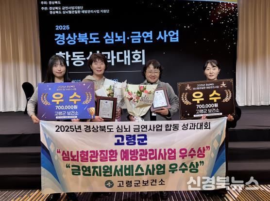 고령군보건소, 경상북도 금연지원서비스사업 및 심뇌혈관질환예방사업 ‘우수 기관상’수상