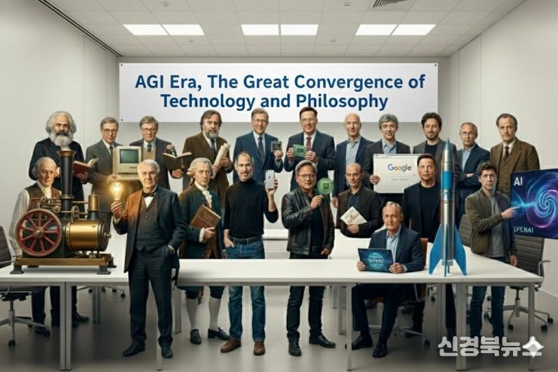 기술혁명가, 인문철학자의 가상 단체사진