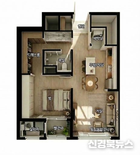 청년·신혼부부 보금자리 48호 조성 (안) 43형 (13평) 청년형 24세대-향후 계획에 따라 변경될 수 있음