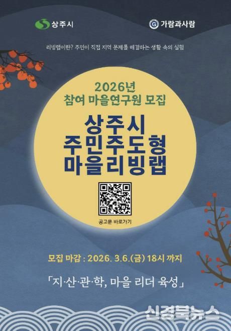 2026년 상주시 주민주도형 마을리빙랩 참여자 모집