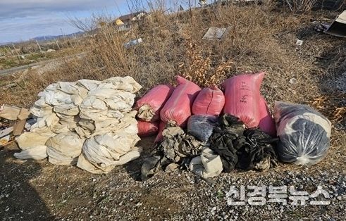 올해 흥해읍에서 배출한 영농폐기물 사진