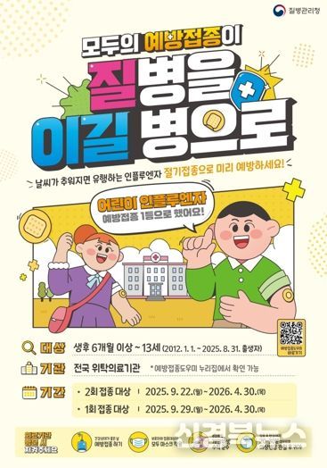 인플루엔자 예방접종 안내 포스터